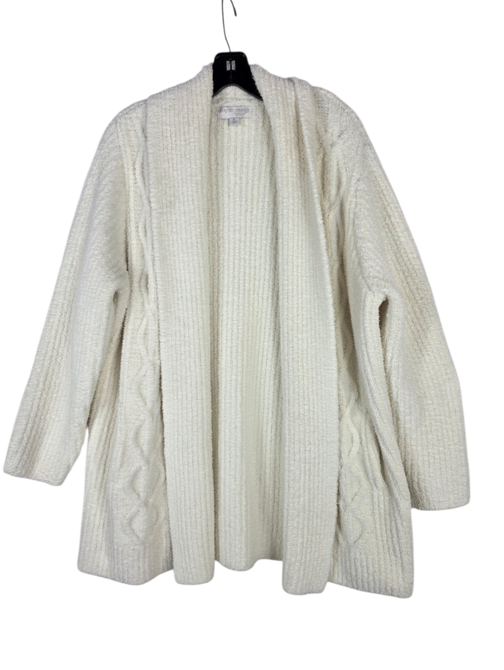 Barefoot Dreams Cream CozyChic  knit Plush open front Cardigan